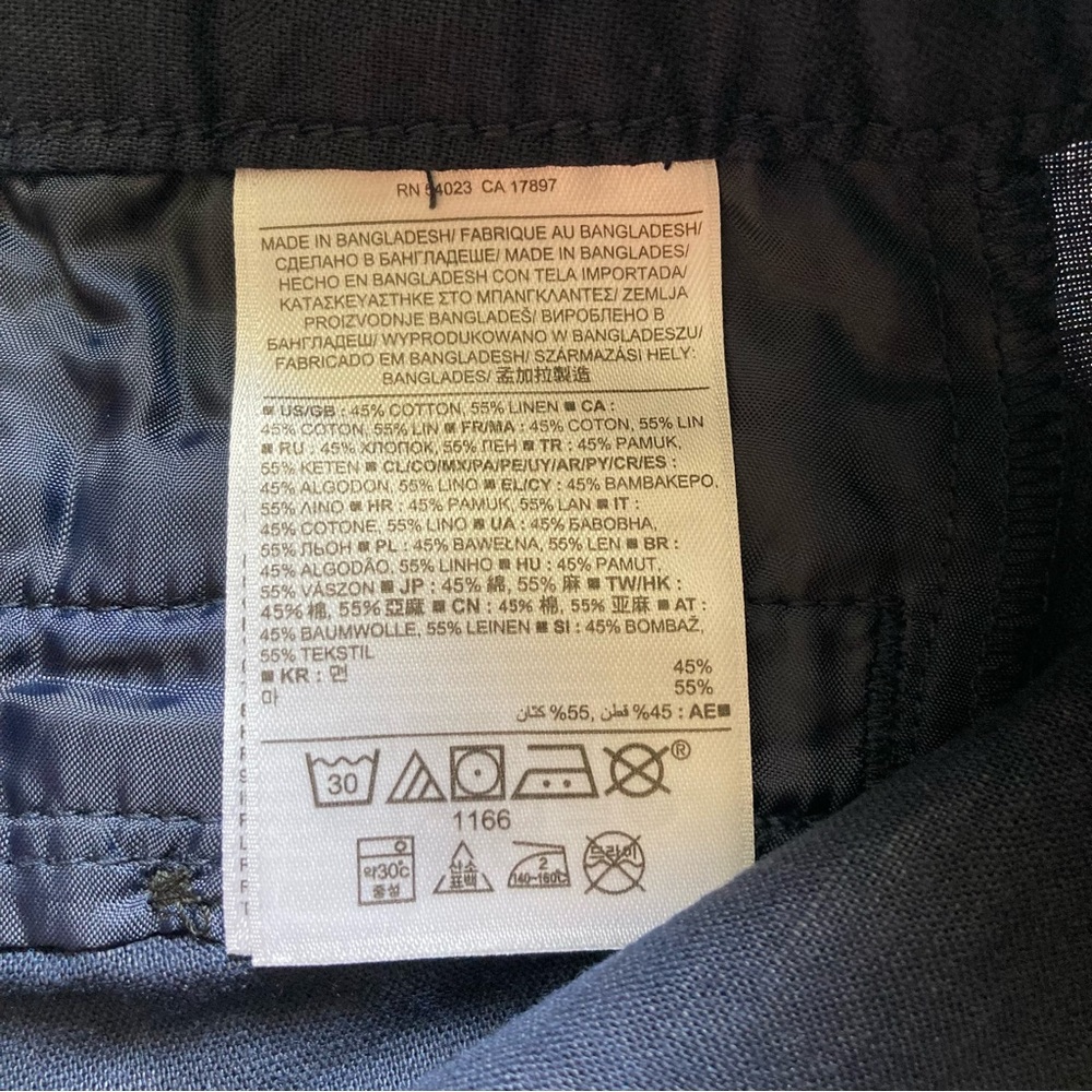 Banana Republic Factory Linen Blend Shorts NWT Women’s Size 4 Navy Blue - Picture 3 of 4